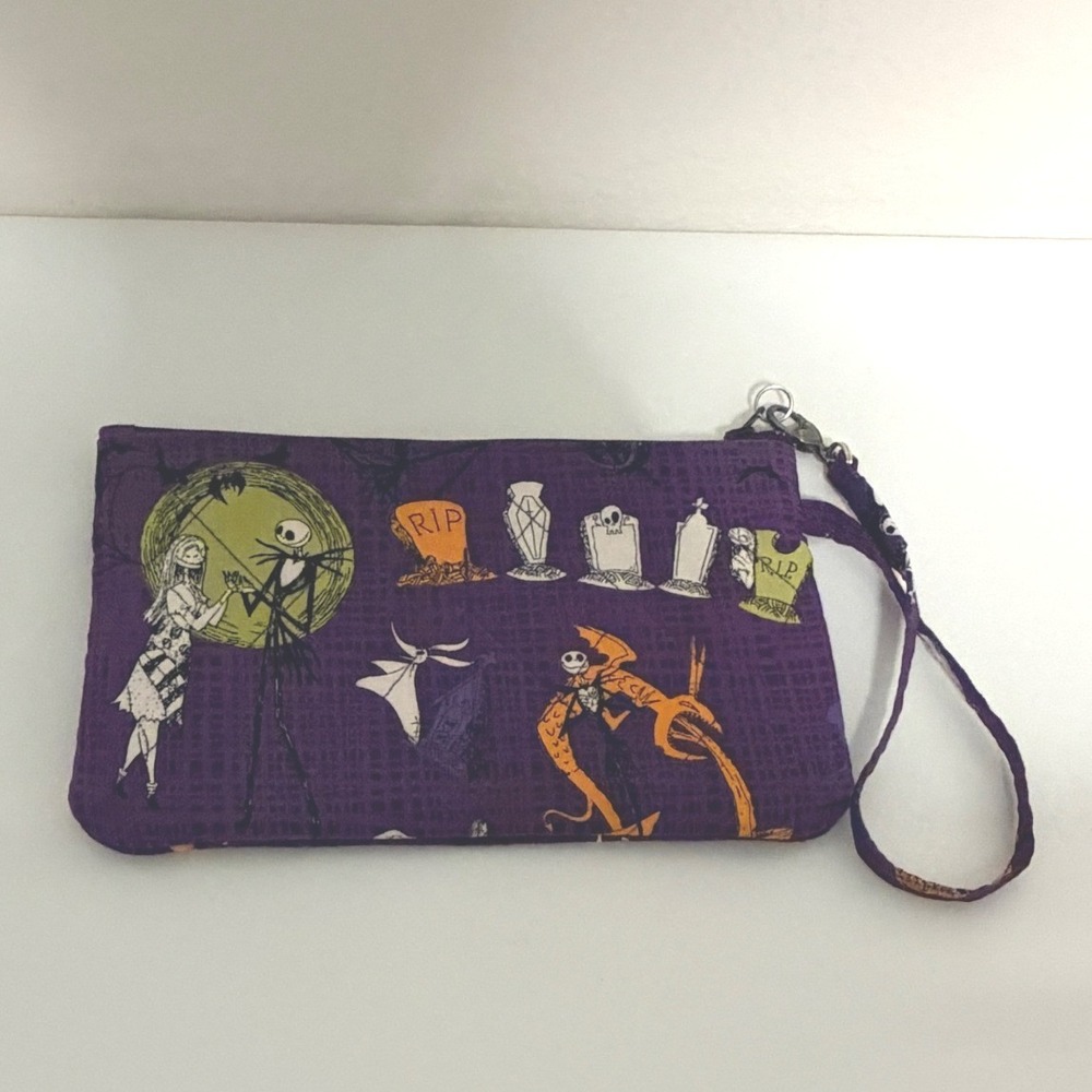 Disney Nightmare Before Christmas Halloween Goth Jack Sally Clutch Wristlet Bag